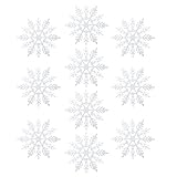 SONONIA DIY装飾品　10枚入り　プラスチック製　スノーフレーク　雪の結晶　アクセサリー　全2サイズ選べる - 10.5Cm