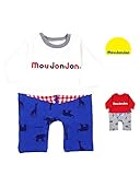 【子供服】 moujonjon (ムージョンジョン) 動物柄切替裏毛トレーナーオール 70cm，80cm M16701