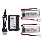 MOONZON 2つの7.4V 300mAhリチウムバッテリーと2合1充電器ル、WLToys F959 XK DHC-2 A600 A700 A800 A430リモートグライダーに適用