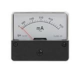 uxcell 　アンペアアナログ　電流パネルメータ　ゲージアンペア電流 電流試験　電流計　プラスチックケース　AC 0-500mA 　ホワイト　ブラック