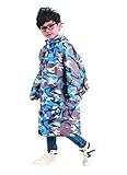 TMVOK レインコート キッズ レインウェア子供用 通園 通学 ガールズ ボーイズ 雨合羽 傘 男の子 女の子 小学生 キッズ 雨具 ランドセル対応 迷彩 (XXL(130-150cm), ブルーグ