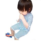 子供服 水着 帽子付き 2点セット 子供 男児 水着 ラッシュガード 男の子 キッズ水着 海水浴 縦縞柄 キッズ スイムウエア UVカット YY-SHOP (3T(身長80-90CM))
