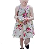 WIN 花柄マキシ　ロング丈　ビーチ　子供　夏休暇　袖なしラッシュガード 　可愛い 　ジュニア 　夏用　子供ドレス 子ども 　休暇 旅行に (120cm, ホワイト)