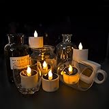 ANLight 6 Pcs Solar Power Yellow Flicker LED Tea Lights Flameless Solar Operated Candles Lamp Nightl