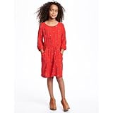 オールドネイビー OLD NAVY/ パターンスモックドウエストドレス レッドフローラル ワンピース XXL【並行輸入】