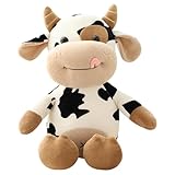 牛のぬいぐるみ - 装飾用ぬいぐるみ、ぬいぐるみ動物 | 子供用の柔らかくてかわいい牛のぬいぐるみ、寝室の装飾、抱き枕おもちゃ、女の子と男の子へのギフト、動物遊び用の寝る時、抱っこ、遊び時間用