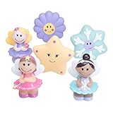 Elegant Baby 6 Piece Bath Time Fun Rubber Water Squirties Vinyl Zip Storage Bag, Fairy Party [並行輸入品]