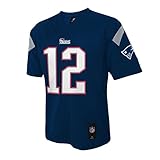 Tom Brady # 12新しいEngland Patriots NFL子供用サイズ4 – 7ミッドティアジャージーネイビー S