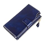 長財布 レディース レザー ロングウォレット レザー (ブルー（Royal blue）)