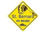 St.Bernard ON BOARD カーサインボード：セントバーナード 乗車中 ミニサイン 吸着盤つき Made in U.S.A [並行輸入品]