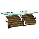 トイレットペーパーホルダー ペーパーホルダー TPH ガラスシェルフ W 真鍮製 古色仕上げ 棚 ラック シェルフ 小物置き トレー