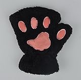 Excellent.advanced? 冬の女性かわいい猫の爪足ぬいぐるみミトン ショート手袋指なし手袋半指