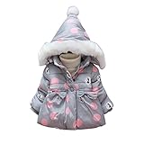 FEVON　アウター　キッズ　女の子　ベビー服　秋　冬　中綿　コート　厚手　ガールズ　可愛い　水玉　猫のプリント　リボン付き　フード付き　ジャケット　綿服　 暖かい　保温　防寒　中綿コート　全4色　通