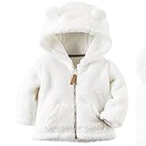 カーターズ carter's 男女兼用モコモコフリース立体3D耳フード付きジャケット (24months(83-88cm), スノーホワイト) [並行輸入品]