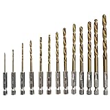 Zhaozheドリルビットセット ドリル刃セット 六角軸 13本 1.5mm-6.5mm 穴あけ DIY 電動工具