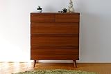 ISSEIKI チェスト 収納家具 ブラウン色 幅80 ロータイプ カフェスタイル 木製家具 【CA-52-3】