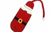 M&G House Newborn Baby Photography Props Handmade Crochet Knitted Red Santa Claus Christmas Outfit S