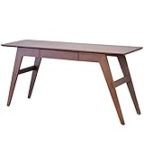 ライフスタイリングショップ モダン パソコンデスク 幅150×奥行45cm 木製 ダークブラウン LS-892BR