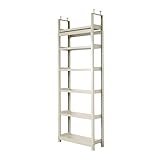 突っ張り棚 天井突っ張りラック 幅90×奥行30×高さ219～245cm 6段 アイボリー 200㎏/段