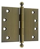 idh by St. Simons 84050-005 Professional Grade Quality Genuine Solid Brass Wide Throw Ball Tip Hinge