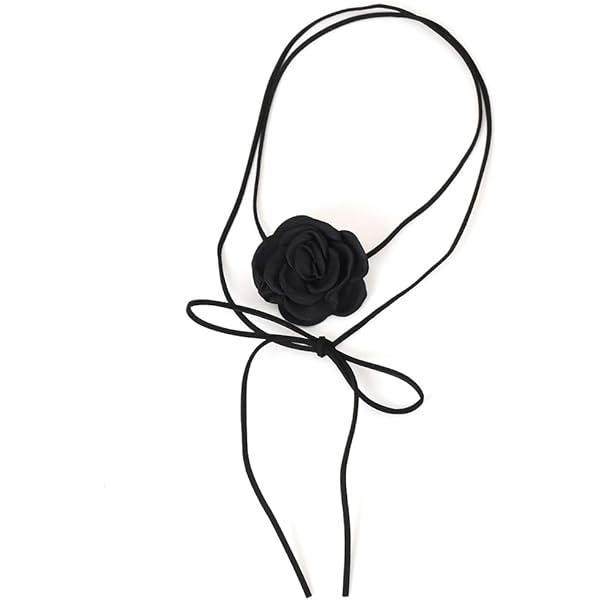 Amazon | [QMQJIA] 黒赤椿首輪チョーカーネックレス椿チョーカー