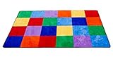 Learning Carpets Colorful Grid Rug, Small/5'10" x 8'5" [並行輸入品]