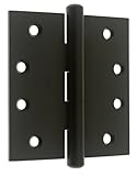 IDH by聖Simons 84040 – 10bプロフェッショナルグレード品質純正ソリッド真鍮4 " x 4 "フルほぞ穴ドアヒンジ、オイル研磨ブロンズ
