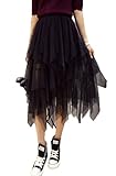 Heaven Days（ヘブンデイズ） ティアードスカート レース スカート チュールスカート レーススカート ウエストゴム アシンメトリー レディース 1804D0410
