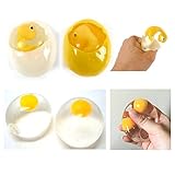 Assorted卵ソフトSqueeze Squishy Ball Toy Set of 4 :恐竜卵と通常卵 イエロー