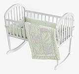 Baby Doll Bedding Croco Minky Cradle Bedding Set, Sage/Ivory by BabyDoll Bedding
