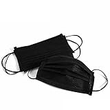 4層活性炭マスク、Akeds 使い捨てマスクエアフィルター、各部分が個別にパックされ、50個 ((Black) ブラック)