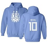 TCAMPアルゼンチン2018 National Soccer # 10リオネル・メッシ世界選手権メンズフード付きスウェットシャツ Youth X-Large