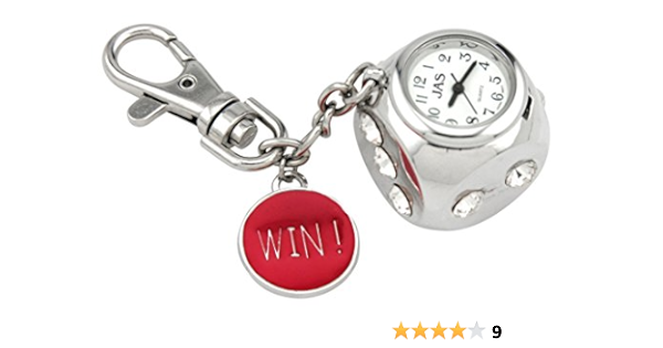 Amazon Co Jp 輝くサイコロのノベルティーチャーム キーホルダー時計 腕時計