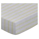 SheetWorld Fitted Crib / Toddler Sheet - Yellow Stripes Jersey Knit - Made In USA by sheetworld