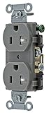 Hubbell CR20GRYTR Tamper Resistant Common Ground 20 amp 125V 5-20 R Gray [並行輸入品]
