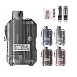 【正規品】電子タバコ アスパイア GoTek X スターターキット (GoTek X本体 + 3個 4.5ml pod カートリッジ) ベイプ vape 650mah バッテリー 0.8ohm 交換用コイル ニコチンなしタバコなし (黒)