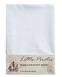 Baby Pram/Stroller/Bassinet/Cradle/ Moses Basket White Flat Sheet, 100% Luxury Brushed Cotton ... by