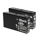 【pomme】 ICBK92L ブラック 染料 お得な2本セット 増量 エプソン対応 互換インク 残量表示機能付 ISO14001/ISO9001認証工場 (IC92 IC92L IC92M)