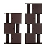 arne ディスプレイラック 完成品 シェルフ 本棚 扉付き 飾り棚 薄型 alto DX-3 alto DX-4 ダークブラウン 2点セット