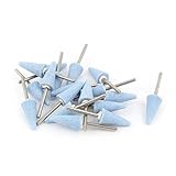 uxcell 軸付砥石 研磨ビット　研削ヘッド　メタル製　シルバートーン 3mmシャンク径 13mmヘッダサイズ 18個入り