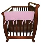 Trend Lab Fleece CribWrap Rail Covers for Crib Sides (Set of 2), Pink, Wide for Crib Rails Measuring