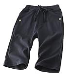 Plus Nao(プラスナオ) クロップドパンツ 7分丈 ズボン 子供用 ボトムス ウエストゴム ウエスト紐 おしゃれ カジュアル ポケット付き シンプ ネイビー 140cm