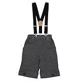 ★☆メンズクラブミニMen'ｓ Club Mini☆★サスペンダー付きハーフパンツ80cm：90cm：95cm (95cm, グレー)