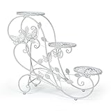 HLC 階段状 フラワースタンド（花台） ユーロクラシックデザイン (ホワイト)