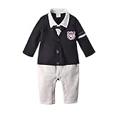 Maleden 子供服 男の子 フォーマル 長袖 蝶ネクタイ付き ロンパース 春服 紳士風 スーツ 七五三 入学式 卒業式 男の子用 子供服 カバーオール キッズ服 サロペット