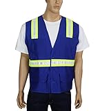 Safety Depot Professional Style Button Down Two Tone Reflective Safety Vest with Pockets and Hi-Vis 