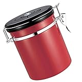 MagiDealキャンディコーヒーティーキャニスターステンレススチールJarコンテナ密封できるストレージボックス1.5 L 11.8x15.6cm レッド 0020006480015