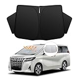 【強化版】トヨタ アルファード ヴェルファイア 30系 フロントガラス サンシェード 前期/後期 Alphard/Velfire H27.1-R5.6 UVカット 吸盤不要 6層構造 遮光断熱 夏 紫外線 UVカット 簡単着脱 内装パーツ 車種専用設計 折り畳み式 収納袋付き