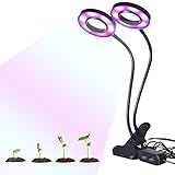feileng　植物育成ライト LEDダブルヘッドクリップ植物成長ライト　360°調整可能な10W LED水耕栽培ランプ 日照不足解消　室内 植物 照明 赤/ブルー　高輝度 長寿命 節電対策 10W/