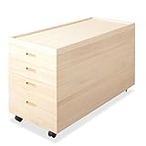 桐衣装箱 4段 高さ55cm キャスター付き HI-0035